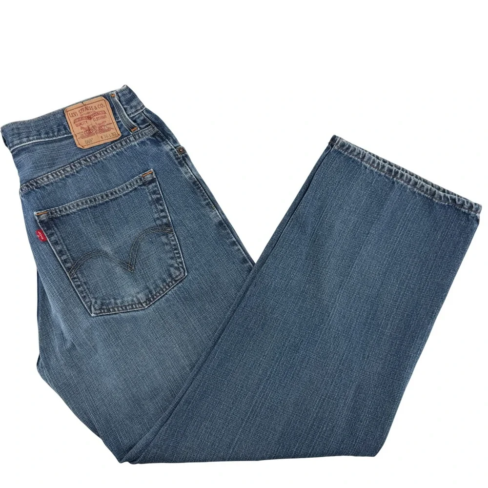 Levis 569 Loose Straight Jeans Mens 36x32 Blue Baggy Relaxed Fit Denim Pants Y2K